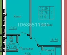 1 комнатная квартира, Молдагулова 15