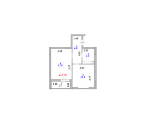 1-комн. квартира , 44.1м² , 8/12 этаж