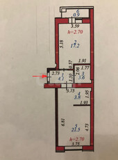 2-комн. квартира , 53м² , 3/12 этаж