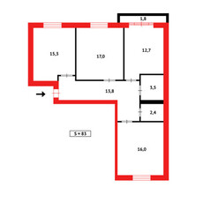 Продажа 3-комнатной квартиры, 83 м, Муканова