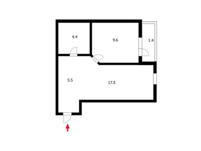 Продажа 1-комнатной квартиры, 38 м, Брусиловского, дом 5