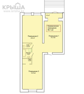 Помещение площадью 99.1 м², мкр. Батыс-2