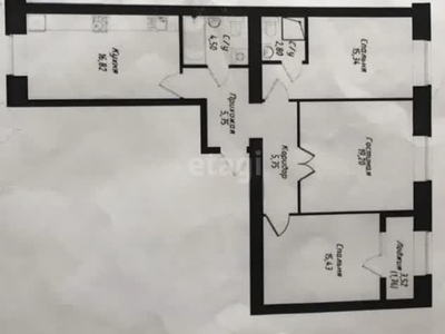 3-комн. квартира , 88м² , 5/12 этаж