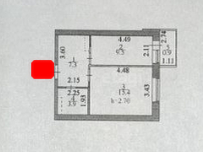 1-комн. квартира , 37м² , 5/9 этаж