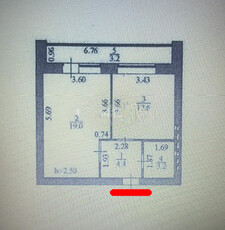 1-комн. квартира , 43м² , 5/6 этаж