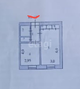 1-комн. квартира , 37.8м² , 4/5 этаж