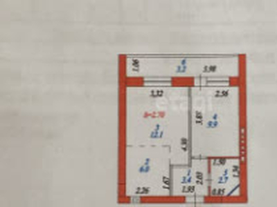 1-комн. квартира , 38м² , 6/9 этаж