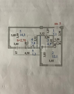 2-комн. квартира , 43м² , 2/15 этаж