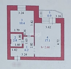 1-комн. квартира , 37.4м² , 4/9 этаж