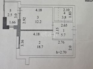 1-комн. квартира , 43м² , 3/9 этаж