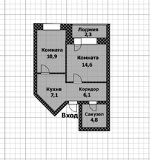 Продажа 2-комнатной квартиры, 46 м, Кудайбердыулы, дом 24