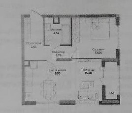 2-комн. квартира , 49м² , 2/12 этаж