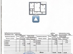 2-комн. квартира , 52м² , 2/6 этаж