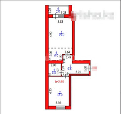 2-комн. квартира , 56.6м² , 1/12 этаж