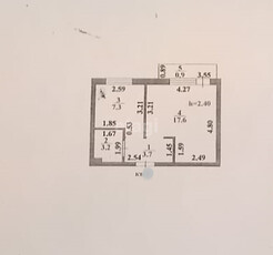 1-комн. квартира , 32.7м² , 3/5 этаж