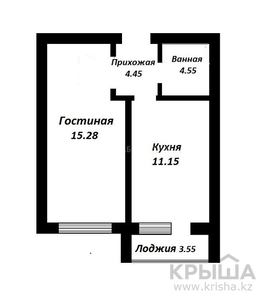 1-комнатная квартира, 38.5 м², 5/10 этаж, Аманжола Болекпаева — Жургенова/Байтурсынова