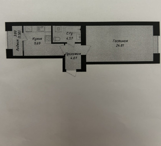 Продажа 1-комнатной квартиры, 44 м, Айтматова, дом 77/6