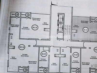 2-комнатная квартира, 64.18 м², 2/18 этаж, Абая — Брусиловского