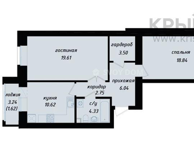 2-комнатная квартира, 67.31 м², Сығанақ 7