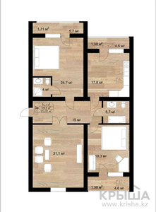 3-комнатная квартира, 122.7 м², 4/5 этаж, мкр. Батыс-2 уч 2е — Батыс и Молдагулова