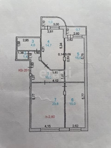 3-комн. квартира , 89м² , 13/23 этаж