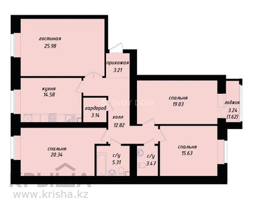 4-комнатная квартира, 125.13 м², Сығанақ 7