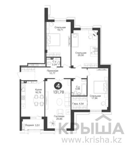 4-комнатная квартира, 131.78 м², Улы дала