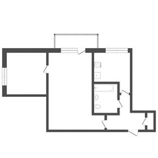 2-комн. квартира , 45м² , 2/5 этаж