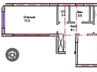 2-комн. квартира , 61.6м² , 8/12 этаж