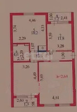 3-комн. квартира , 89.3м² , 9/11 этаж