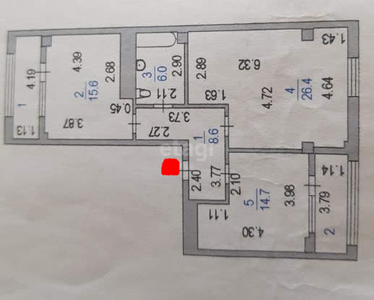 2-комн. квартира , 76м² , 7/9 этаж