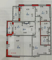 3-комн. квартира , 130.6м² , 15/15 этаж