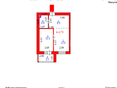 2-комн. квартира , 40м² , 6/12 этаж