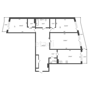 3-комн. квартира , 126.9м² , 7/11 этаж