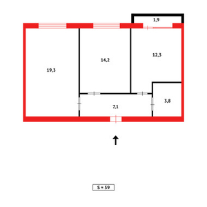 Продажа 2-комнатной квартиры, 59 м, Степной-4 мкр-н