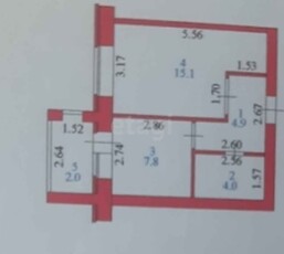 1-комн. квартира , 34м² , 3/5 этаж