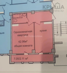 1-комнатная квартира, 43 м², 3/6 этаж, мкр Шугыла 342 — Жунисова