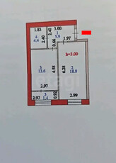 1-комн. квартира , 45м² , 9/12 этаж