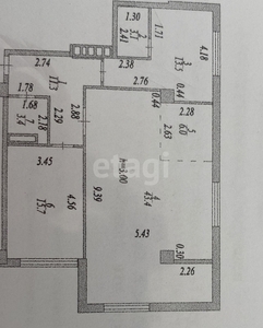 3-комн. квартира , 96.4м² , 11/14 этаж