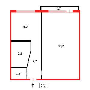 Продажа 1-комнатной квартиры, 32 м, Муканова