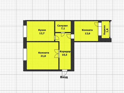 Продажа 2-комнатной квартиры, 62 м, Лепсы, дом 42/1