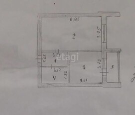 1-комн. квартира , 52.8м² , 10/11 этаж