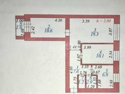 3-комн. квартира , 58м² , 9/9 этаж