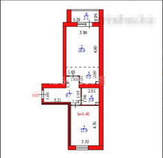 2-комн. квартира , 56.5м² , 1/12 этаж