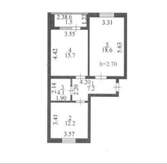 2-комн. квартира , 62.4м² , 3/5 этаж