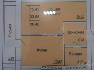 1-комнатная квартира, 36.46 м², 9/9 этаж, Нажмидинова — Жумабаева