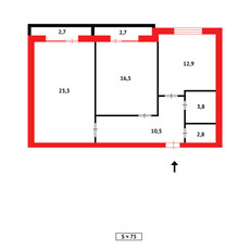 Продажа 2-комнатной квартиры, 75 м, Муканова, дом 1/9