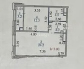 2-комн. квартира , 48.2м² , 2/8 этаж