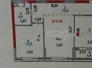 2-комн. квартира , 62.5м² , 11/16 этаж