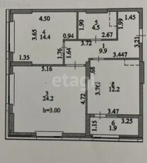 2-комн. квартира , 67.1м² , 10/22 этаж